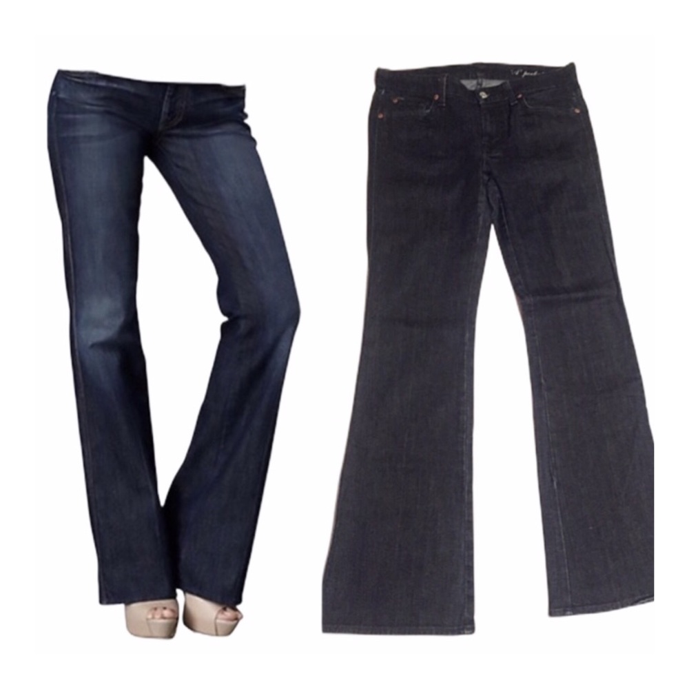 7 FAM Dark Wash A Pocket Flare Jeans
